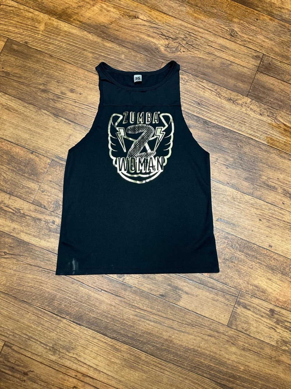 Zumba Woman Black Tank Top with Gold Logo